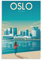Travel To Oslo Norway City Retro Poster Poster Dekorative Malerei Leinwand Wandkunst Wohnzimmer Poster Schlafzimmer Malerei 50 x 75 cm