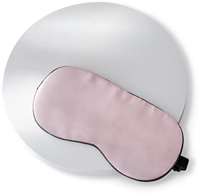 Sleep & Glow Seidenschlafaugenmaske Natürliche Maulbeerseidenaugenmaske zum Schlafen mit verstellbarem Riemen Weiche und leichte Augenbinde mit Gesichtspflege (Pink)