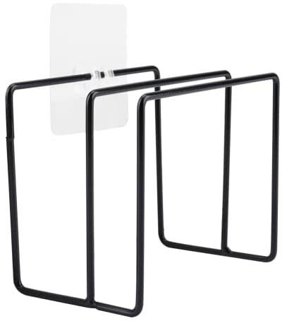 Cutting Board Organizer Stand, Multifunctional Iron Cutting Board Holder Wall Mounted with Traceless Sticker for Skillets Frying Pan for Pot Lid Cutting Boards(Black)