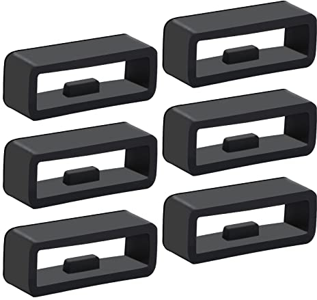 Uhrenarmband Schlaufen,6 Stücke Silikon Uhrenarmband Halter Schlaufe Uhrenarmband Keeper Silikon Ersatz Uhrenarmband Schlaufe für Smart Sport Uhren Gummi Ersatzarmband Schlaufe, Schwarz
