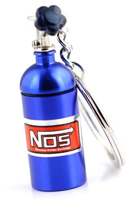 Pure Print Cut NOS Nitrogen Flasche Schlüsselanhänger abschraubbar Nitro Turbo Tuning Fans Lachgas Tabletten Box Vatertag Geschenk
