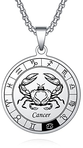 YOTHIWAD Sternzeichen kette Edelstahl Hochwertig Wasserdicht Sternzeichen Anhänger Halskette Astrologie Horoskop Schmuck Geburtstag Geschenk