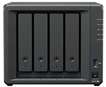Synology DS423+ - NAS a 4 bay (Intel Celeron J4125 4 core 2 GB Ram 2 porte LAN RJ-45 1GbE) 8 TB bundle con 4 dischi WD RED Plus HDD (WD20EFZX - 68AWUN0)