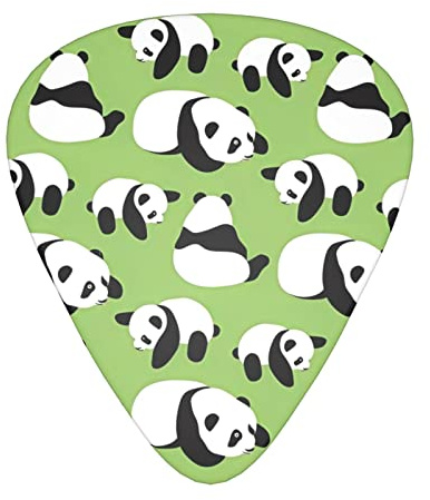Green Background Panda Gitarre Plektren Klassik Dreieck Bass Akustik und E-Gitarre Plektren für Gitarristen 12 Stück