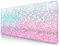 HUOCAIREN Gradient Glitter Large Mouse Pad, Pink Blue Sparkle Cute Desk Mat, Non-Slip Laptop Accessories for Gamer Home Office, 31.5x11.8 in