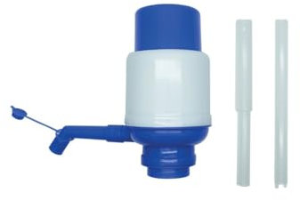 Fackelmann 49600 Distributeur à eau, fontaine a eau bonbonne, adaptateur fontaine a eau, robinet manuel, robinet fontaine à eau, robinet bidon, blanc, bleu, plastique, 16 x 8 cm