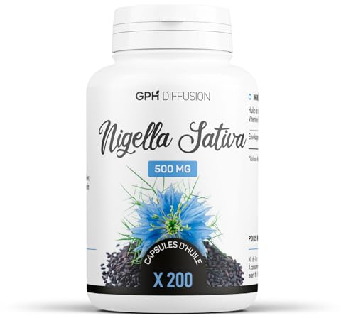 Nigelle - Nigella Sativa - 500 mg - 200 capsules - GPH Diffusion