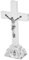 IMIKEYA Kristall Kreuz Stehend, Jesus Kreuz mit Licht Kruzifix Kreuz Statue Betende Religiöse Figur Katholisches Kreuz Stehend Ornament Heiliges Kristallkreuz Tischplatte Heimdekoration