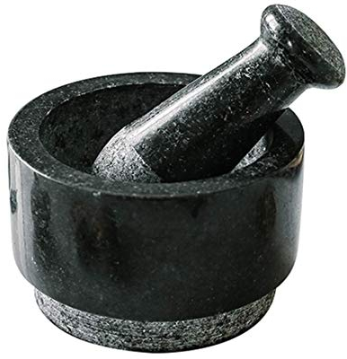 EUTYRG Grand Ensemble de mortier et Pilon en marbre – Utilisation Double Face réversible, idéal pour broyer la pâte, Piler Les épices