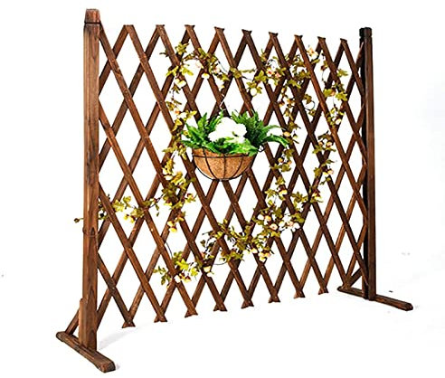Ausziehbarer freistehender Spalier-Holzzaun - Gartenzaun, mobiler Zaun, ausziehbare Hundebarriere, Gartenzaun-Spalier, Tierschutzgitter, ausziehbares Pflanzenklettergitter (180 x 120 cm)