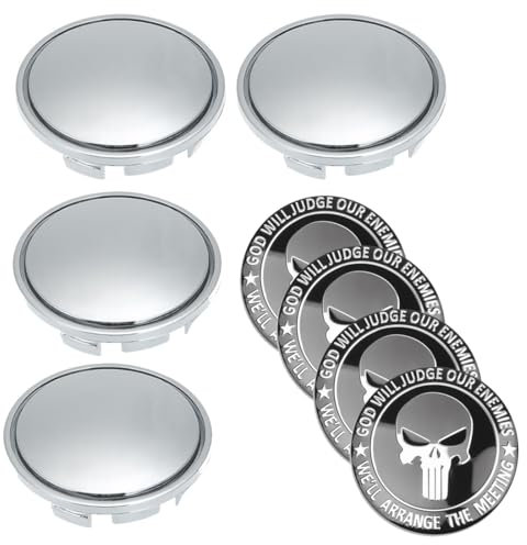 WBZOWRB 4 Pièces Cache Moyeu Od 60Mm Id 56Mm, Cache Moyeu Seat Universels Avec 4Pcs Voiture Logo Capuchons, Centre De Jante Capuchons Compatible Avec Divers Véhicules(Argent)