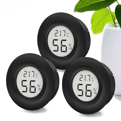MAVORI® 3 x Thermometer Hygrometer mini mit C/F und on/off Funktion - Temperaturmessgerät und Luftfeuchtigkeitsmesser - präziser Raumthermometer innen und Hygrometer innen zur Kontrolle des Raumklimas