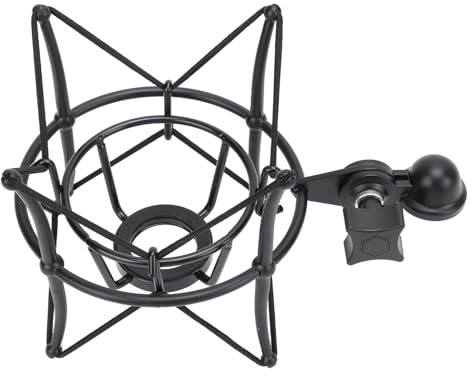 Mikrofon Shock Mount Zinklegierung Anti Vibration Studio Mic Shockmount Sichere Unterstützung für Aufnahmestation (BLACK)
