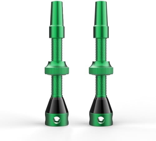 Shredr. Tubeless Ventil Set, Grün | Presta für Schlauchlos-Reifen | Superleichtes Alu, ArmyGreen Eloxiert, Französisches Ventil | 44mm für Normale Tubeless-Felgen