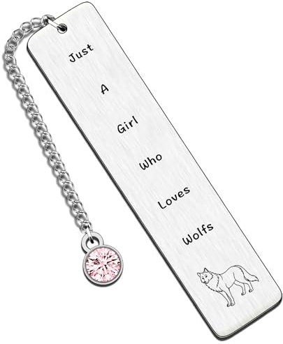 QMVMV Lustiges Wolfsgeschenk, Tierliebhaber-Geschenk, Just A Girl Who Loves Wolfs-Lesezeichen, Geschenk für Frauen und Mädchen, die Wölfe lieben