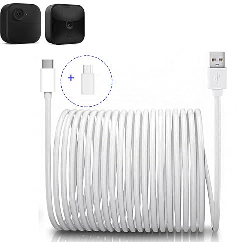 Tyeyober 1 Stück 17 ft/5,2m, 26,2 ft/8m, 34ft/10,4m langes Blink Kamera Netzkabel kompatibel mit Blink Drinnen und draußen Kamera/Blink XT/Blink XT2/Blink 3. Generation/Blink 4. Generation Kamera