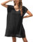 JFAN Robe de Plage Femme Ete Crochet V-Cou Cache Maillot de Bain Femme Plage Bikini Cover Up Noir