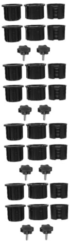 POPETPOP 4 Ensembles Accessoires pour Parasols Extérieurs Porte-Parapluie Pied D'extérieur Socles Pied De Parasol Déporté Pont Grand Parasol Serrer Parasols De Jardin Compact Black Métal