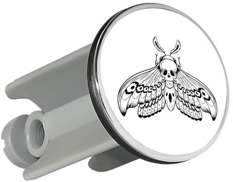 Huuraa Waschbeckenstöpsel Totenkopfschwärmer Motte Geschenk 4cm für Waschbecken Abflussstopfen Totenkopfschwärmer Geschenkidee