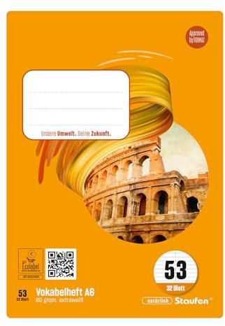 Staufen Style Vokabelheft - 5 Hefte je 32 Blatt, DIN A5, Lineatur 53 (Vokabel mit Mittellinie), 80 g/m² Papier