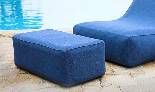 PREMIUM PRØ DES!GN Aufblasbare Liege Outdoor, doppelwandig mit weicher Textiloberfläche, Strand Liege aufblasbar, Camping Sessel aufblasbar, Lounge (Meridian Lounge Sitz, Blau)