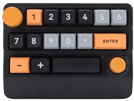 LICAEVEY Wireless RGB Mechanische Numerische Tastatur, K15Numeric -Tastatur, Hot Swappable, Programmierbarer Makro -Numpad, Joystick Knob Control, TRI -Modus 15 -Taste für PC, Laptop (Gelb