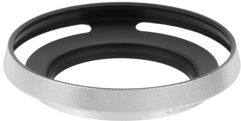 PATIKIL 43mm Lens Hood, Universal Metal Thin Hollow Curved Screw-in Vented Lens Hoods for Fujifilm for Nikon for Pentax, Silver