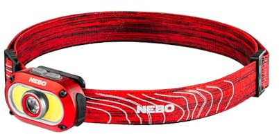 NEBO MYCRO 550 Linterna frontal recargable | 550 lúmenes, 7 modos de luz, resistente al agua, clip desmontable para sombrero, lámpara de cabeza súper brillante para camping y senderismo, incluye cable