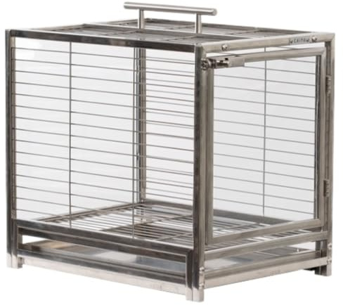 HDICUHNANU Vogelkäfig Voliere Indoor Outdoor Edelstahl-Vogelkäfig, Nymphensittichkäfig, Papageienkäfig Mit Ausziehbarem Tablett Und Futterspendern Papageienkäfig