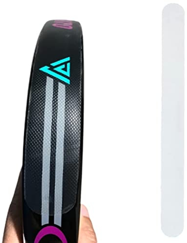 ZRZ Protector para Pala de Padel Transparente y Negro - Ligero y Resistente (7g) - Protección Total contra Golpes y Arañazos - Instalación Rápida y para Todas Las Palas -35x370x0.30mm (2 Negros)