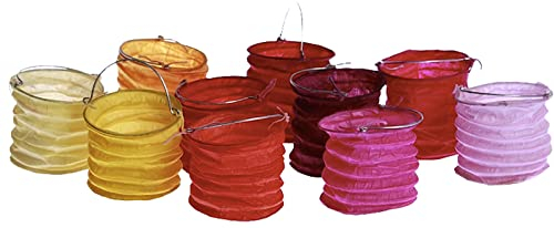kadoh Papier-Lampions (10 St.) • Lichtertüten in Rot & Orange • Partydeko für Hochzeit, Halloween, Fasching • Größe S