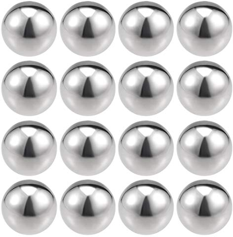 sourcing map 16Stk. 304 Edelstahl hohl Kappe Kugel Ball für Geländer Treppe Spindel Pfosten 32mm Durchmesser