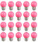 Farbige 2W E27 G45 LED Leuchtmittel, e27 Beleuchtung Glühbirnen, bunte glühbirnen für Hochzeit Halloween Weihnachten Party Bar, Wasserdichte Lichterkette für Innen und Außen Bereich, Rosa 20 Stück