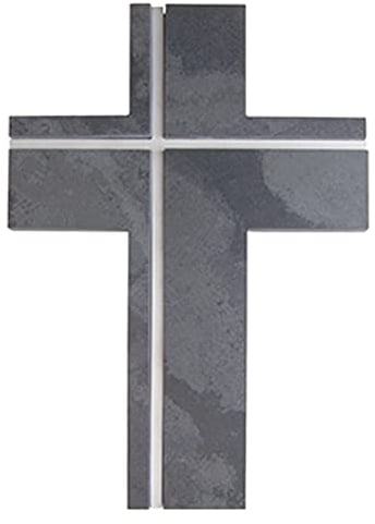 Fritz Cox Steinkreuz Steel | Anthrazit und Edelstahl | Wandkreuz für zuhause | 22x15cm