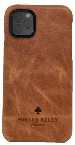 Porter Riley - Custodia in Pelle per iPhone 11 PRO (5.8). Custodia Posteriore Sottile in Vera Pelle Premium (Abbronzatura)