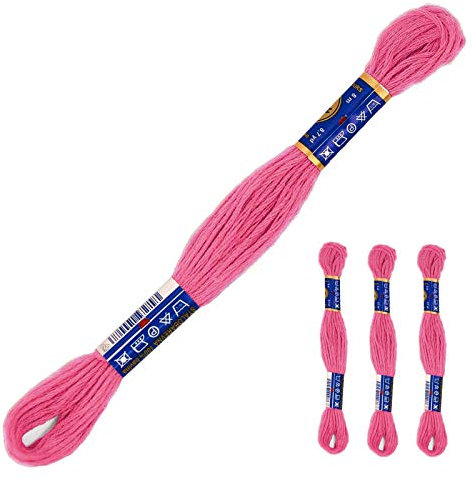 3 Docken Stickgarn je ca. 8m Sticktwist 100% Baumwolle Stickerei verschiedene Farbwahl, Farbe :3332 rosa