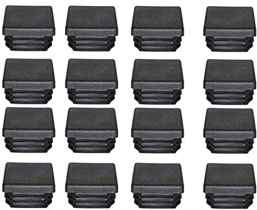 Rohrstopfen 40x40mm Lamellenstopfen Schwarz Kunststoff Stopfen für Quadratrohr Möbelgleiter Schutzkappen Rechteckstopfen 16 Stück