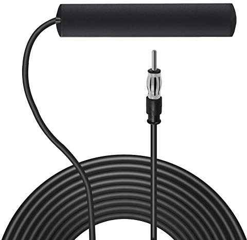 Universal Radio Antenna Car Stereo AM FM Hidden Windshield Adhesive Mount Patch Antenna for Vehicle Truck SUV Car Stereo in Dash Head Unit CD Media Receiver Player Audio HD Radio Player Amplifier