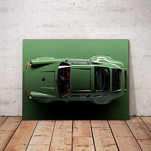 VVSUN Grüner Supercar Porsche 911 Poster und Drucke Leinwand Malerei Wandkunst Bild Wohnzimmer Wohnkultur 60X80cm 24x32inch-Kein Rahmen