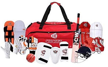 CW Championship English Willow Bat Cricket Set 12 Cricket Equipment Cricket Package Complete Cricket Kit Set with Wheel Bag Sports Kit Set Full for Men