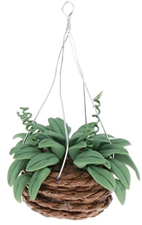 sharprepublic 1:12 Dollhouse Miniature Hanging Green Ivy Plant Garden Patio Yard Ornament