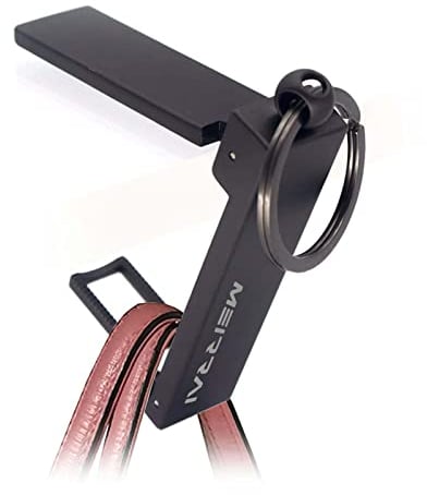MEIRRAI Taschenhalter für Tisch, Handtaschenhalter Haken aus Metall, Tischplatte Antirutsch Aufbewahrung Handtaschen Damen, und Praktischem Karabiner, Geschenke für Frauen Männer, Mattschwarz