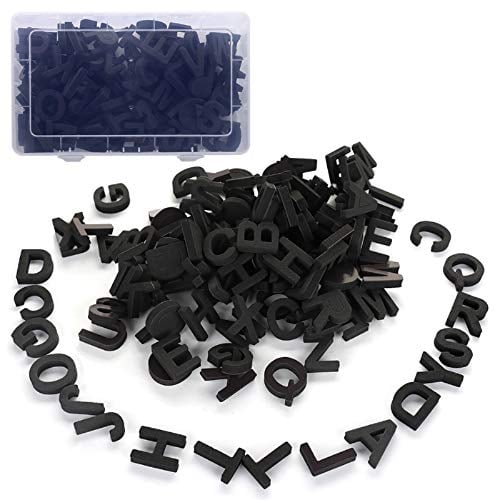 EESLL 124Pcs Magnetic Letters,Alphabet Fridge Magnets,Soft Foam Magnetic Letters Black ABC Educational Toy Set with Storage Box for Learning Spelling, 3.5cm Hight