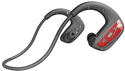 CYBORIS Swimming Headphones Wireless Bluetooth 5.0 Earphones IPX8 Waterproof Earbuds, Mp3 Player 16GB Memory & Noise Reduction, Stereo HiFi Sound In Ear Sports Headset for Running, Cycling, Gym (RED)