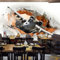 3D-Tapete Modernes Cartoon-Flugzeug Gebrochenes Wandbild Cafe Restaurant Kindertapete Für Wände 3 D-150 * 105 cm