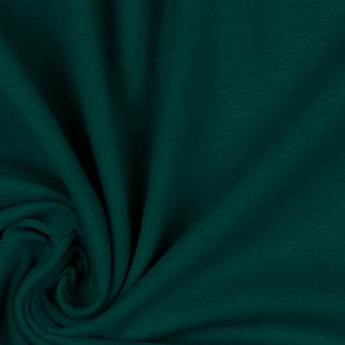 Organic Bio French Terry 60 Farben 0,5x1,5m Sommersweat Baumwolle Oeko-Tex, Farbe:013 - dunkelgrün