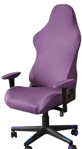 Gaming Stuhl Bezug Gamingstuhl Bezüge 4 Stück,Gaming Stuhlhussen mit Armlehnen/Stuhlrücken Bezug/Bürostuhl Bezug,Dehnbare Abnehmbar Waschbar für Computerstuhl Gamning-Stuhl,Kein Stuhl - Lila