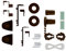 Estika Klemmfix ohne Bohren Montage Set für Doppelrollo, Tag und Nacht Rollo, Duo Rollo - Braun - 17mm - Ersatzteile für Rollos für Fenster ohne Bohren, Klemmträger für Jalousien, Klemmfix Halterung