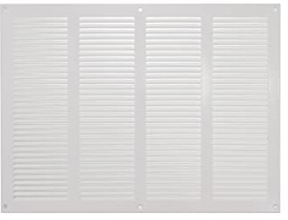 Copertura per sfiato dell'aria di 40 x 30 cm, bianca, griglia di ritorno in acciaio, per soffitto e parete laterale, HVAC con schermo protettivo contro gli insetti (400 x 300 mm, bianco)