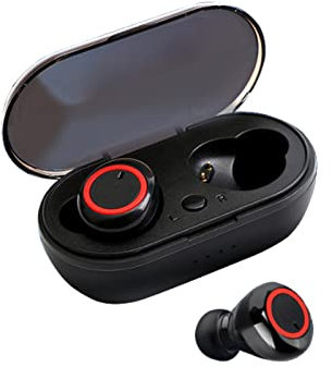 LAURAG Auriculares reales wirel BT5.0,Y50 True Wirel BT5.0 Auriculares musicales Auriculares in-ear Touch Control Auriculares deportivos con micrófono Funda de carga de 450 mAh